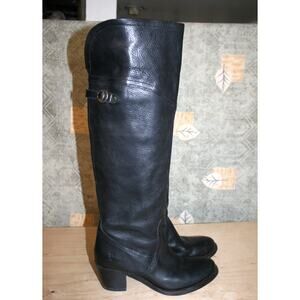 Frye Black Leather Riding Boots Knee-High 7.5 B Women's